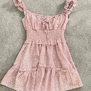 Pink and White Milkmaid Dress